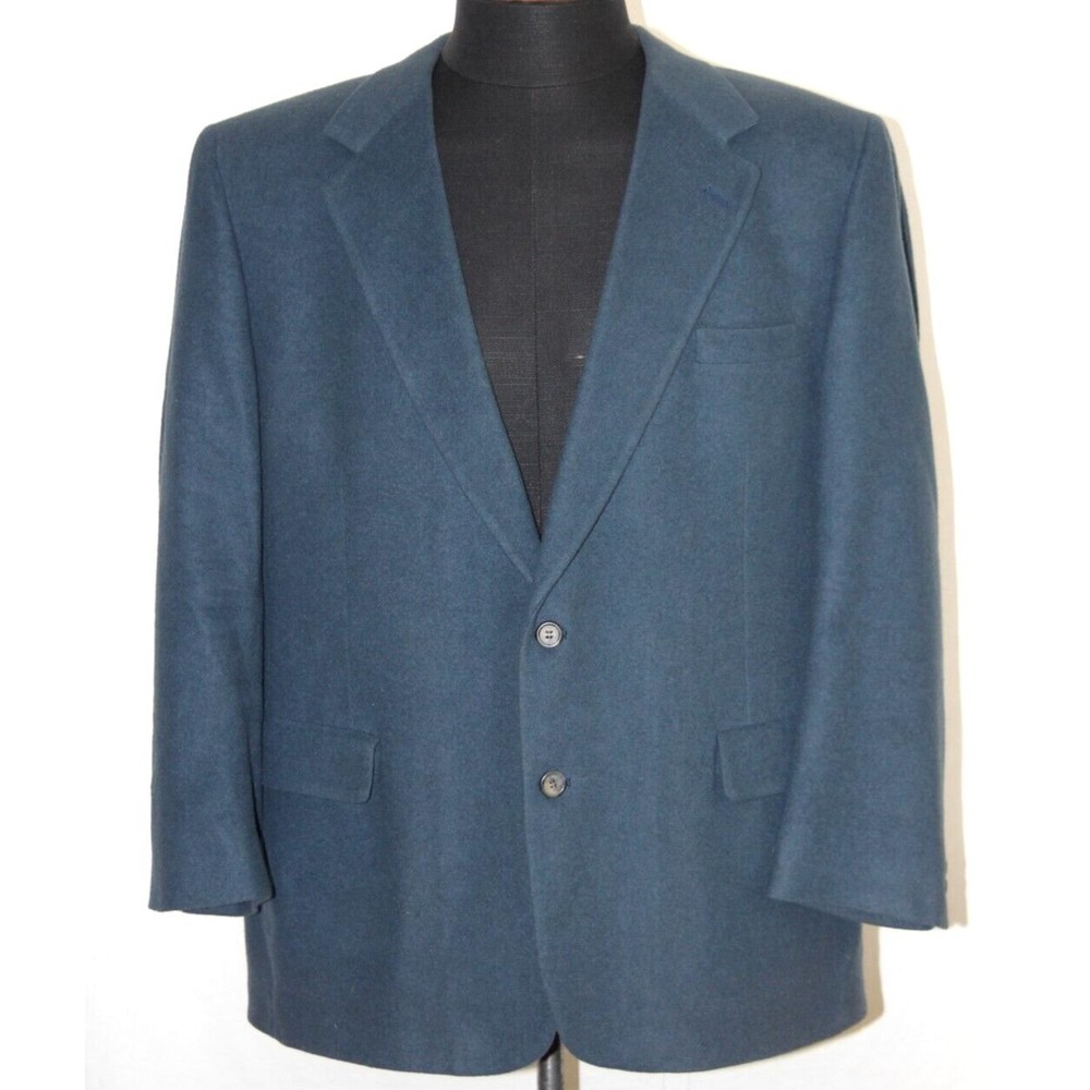 Vtg Brooks Brothers Mens Blue Camel Hair Blazer 2 Button Sport Coat Size 50R**